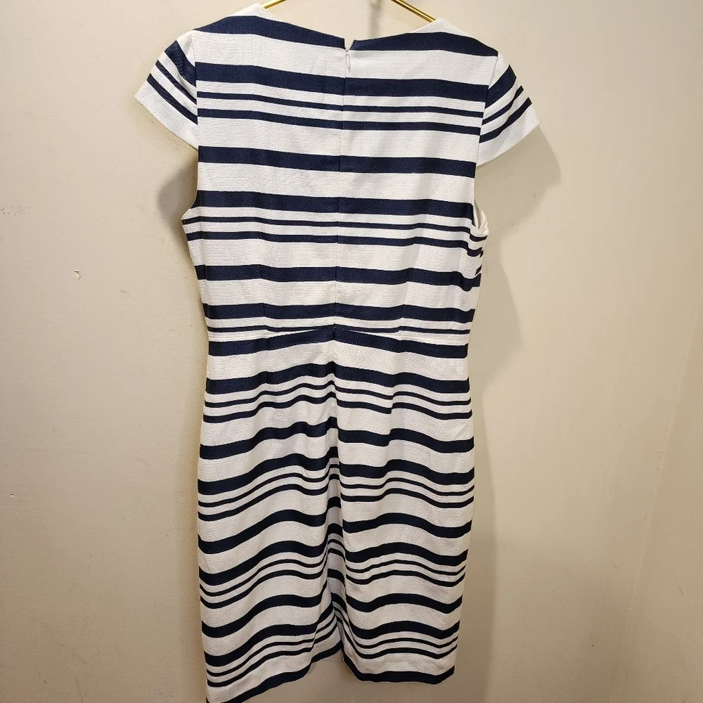 J Crew Striped Navy and White Dress Size 12